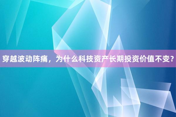 穿越波动阵痛，为什么科技资产长期投资价值不变？