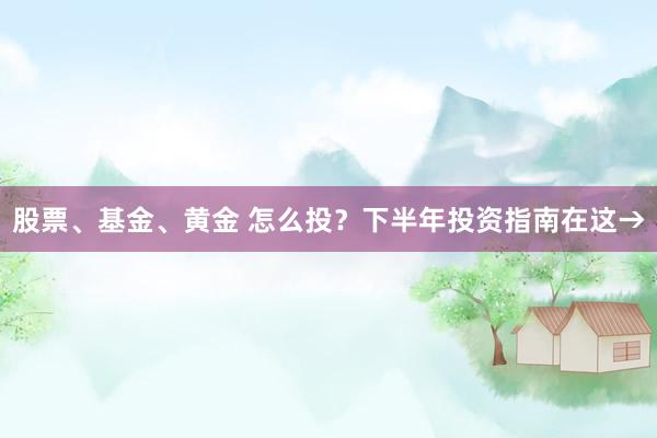 股票、基金、黄金 怎么投?下半年投资指南在这→