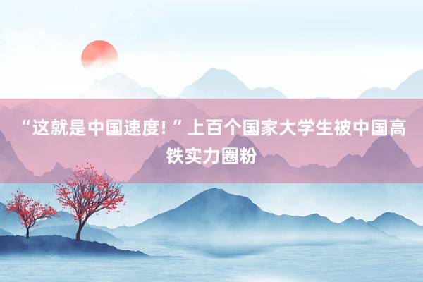 “这就是中国速度! ”上百个国家大学生被中国高铁实力圈粉