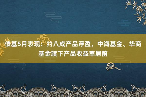 债基5月表现：约八成产品浮盈，中海基金、华商基金旗下产品收益率居前