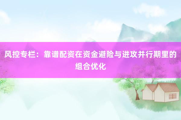 风控专栏：靠谱配资在资金避险与进攻并行期里的组合优化