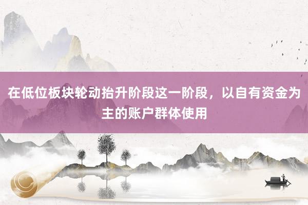 在低位板块轮动抬升阶段这一阶段，以自有资金为主的账户群体使用