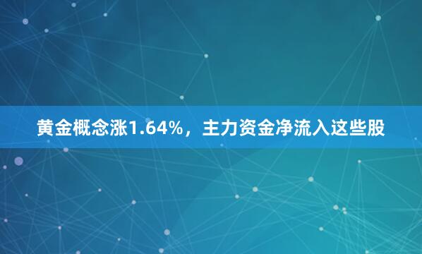 黄金概念涨1.64%，主力资金净流入这些股