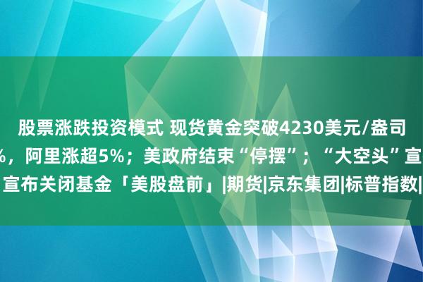 股票涨跌投资模式 现货黄金突破4230美元/盎司；中概股普涨，京东涨4%，阿里涨超5%；美政府结束“停摆”；“大空头”宣布关闭基金「美股盘前」|期货|京东集团|标普指数|知名企业|阿里巴巴集团