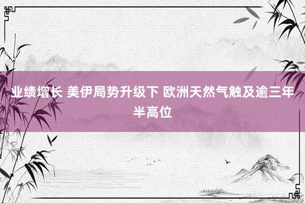 业绩增长 美伊局势升级下 欧洲天然气触及逾三年半高位