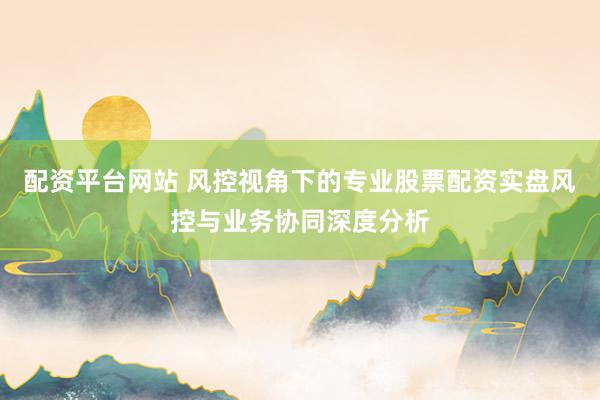 配资平台网站 风控视角下的专业股票配资实盘风控与业务协同深度分析