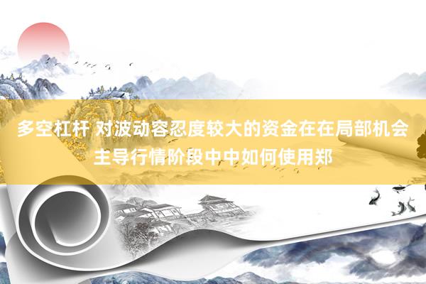 多空杠杆 对波动容忍度较大的资金在在局部机会主导行情阶段中中如何使用郑