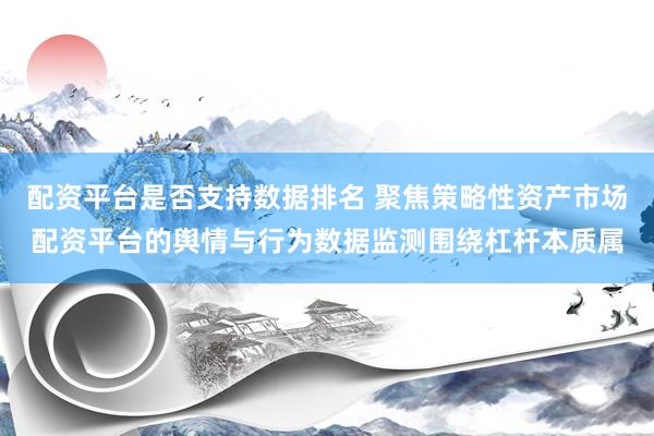 配资平台是否支持数据排名 聚焦策略性资产市场配资平台的舆情与行为数据监测围绕杠杆本质属